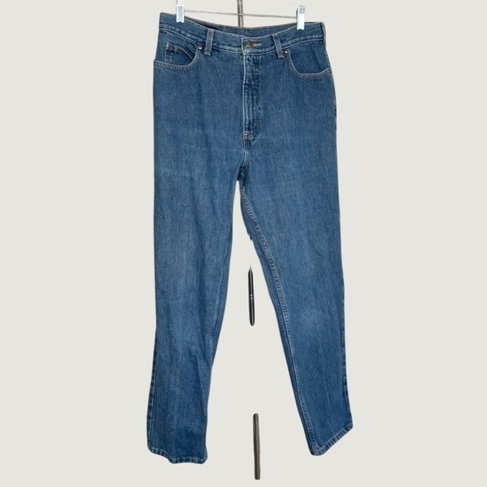 Lands End Direct Merchants Vintage High Rise Straight Leg Blue Jeans Womens 12
